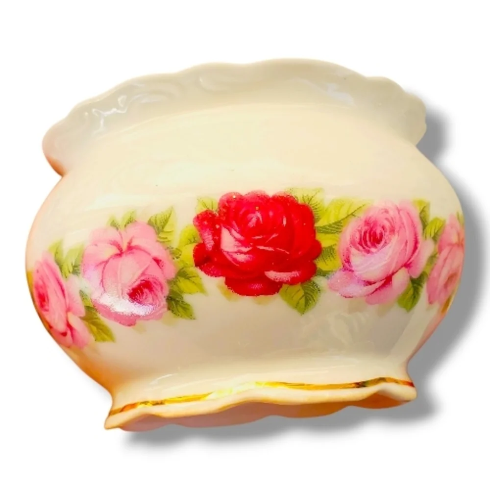 Rare Winterling Bavaria tea coffee Pink Roses, ca 1950s-1970s Small Dish
